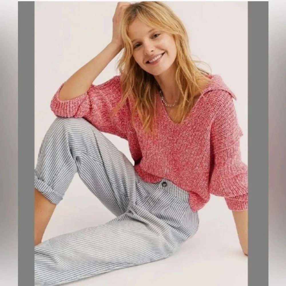 Free People Cropped Chunky Fisherman Coastal Love This City Sweater Size Medium